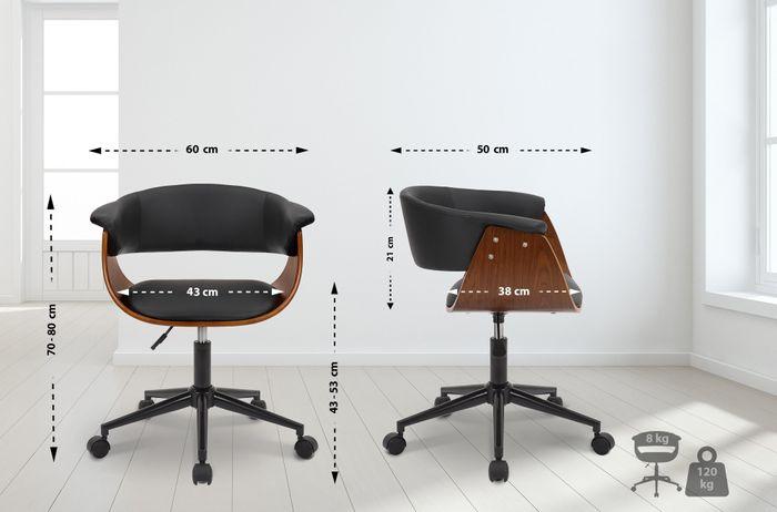 Actual product image Swisshandel24 Bruce office chair imitation leather, walnut/black (43 - 53 cm)