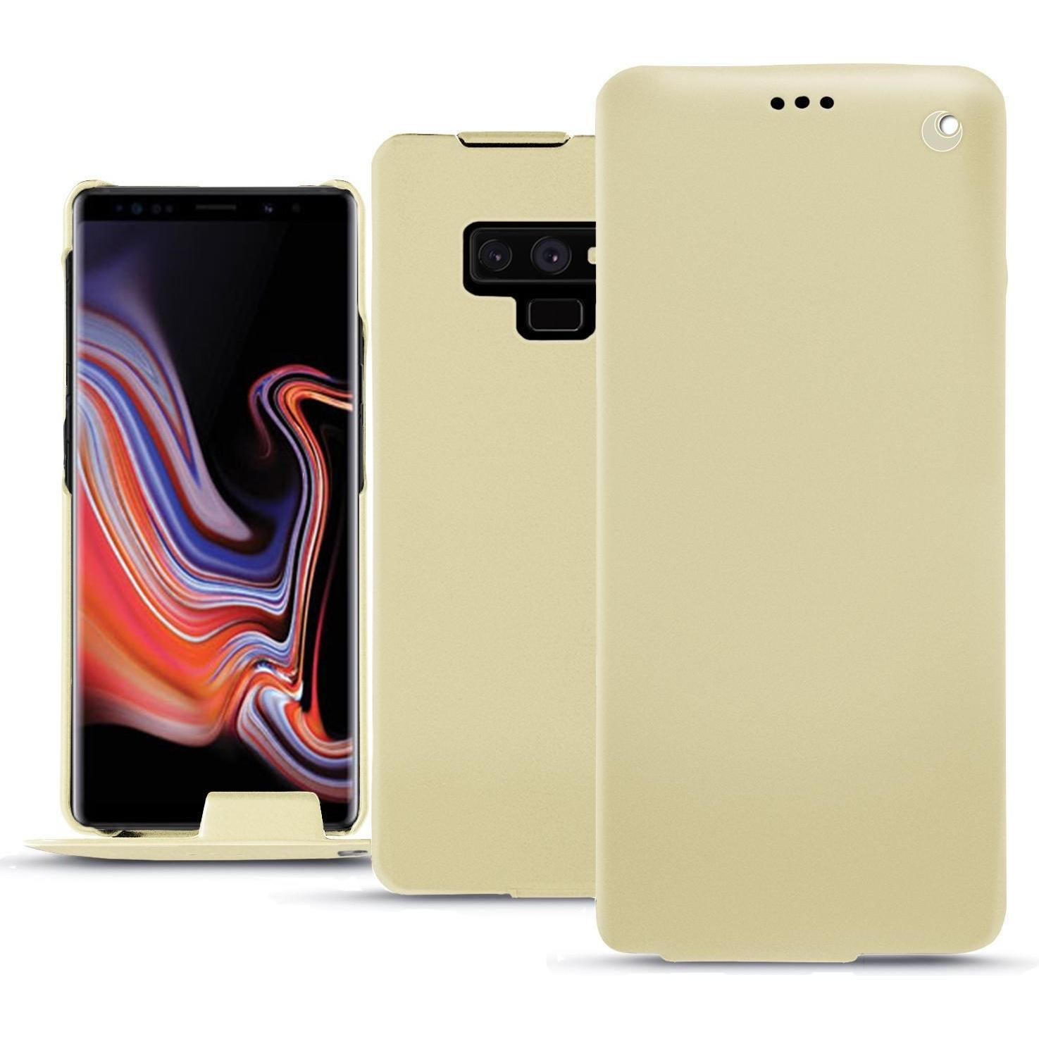 Noreve Lederschutzhülle vertikal (Samsung Galaxy Note 9), Smartphone Hülle, Beige