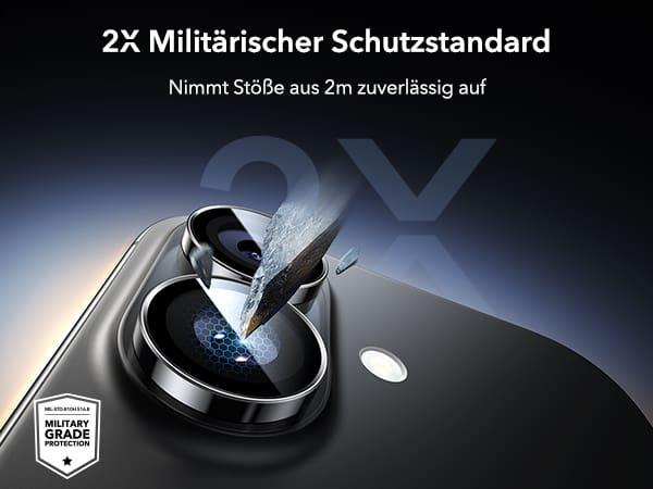 Produktbild ESR Armorite Camera Lens Protectors for iPhone17/16/16 Plus, Clear (1 Stk., Apple iPhone 16, Apple iPhone 16 Plus, Apple iPhone 17)