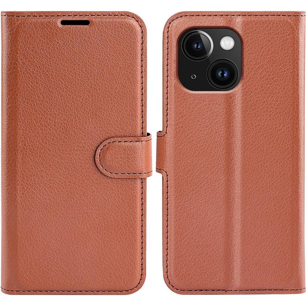 Thumbnail - Cover-Discount iPhone 15 - Leder Etui Hülle braun (Apple iPhone 15), Smartphone Hülle, Braun