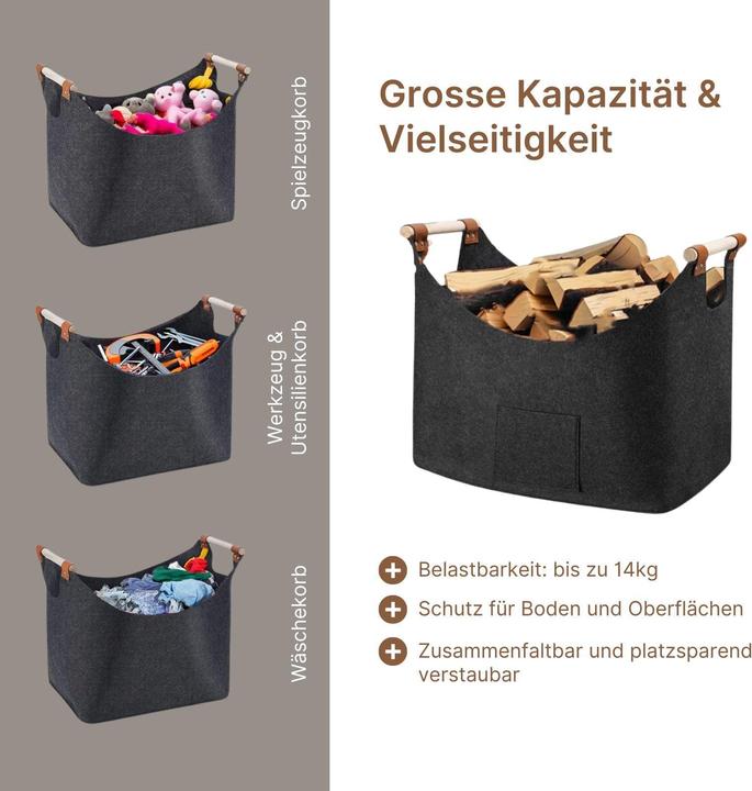 Produktbild Hermex Filzkorb (45 x 32 x 40 cm)