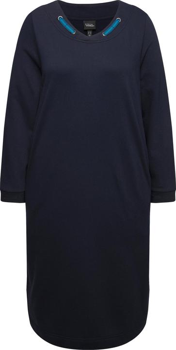 Image du produit Ulla Popken Robe en molleton, décolleté rond et manches longues. Lien fantaisie et poches. (50, 52)