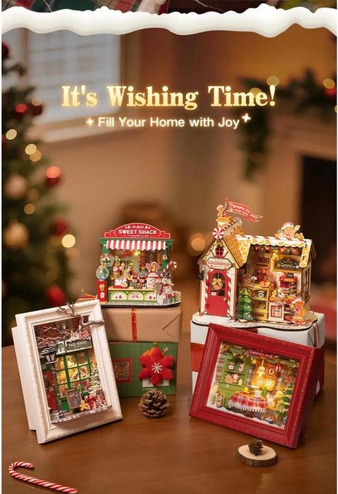 Actual product image Robotime Bausatz Santa's Toy Shop