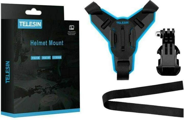 Productafbeelding Telesin Motorfietshelm kin + J-haak bevestiging voor sportcamera's (GP-HBM-MT7)