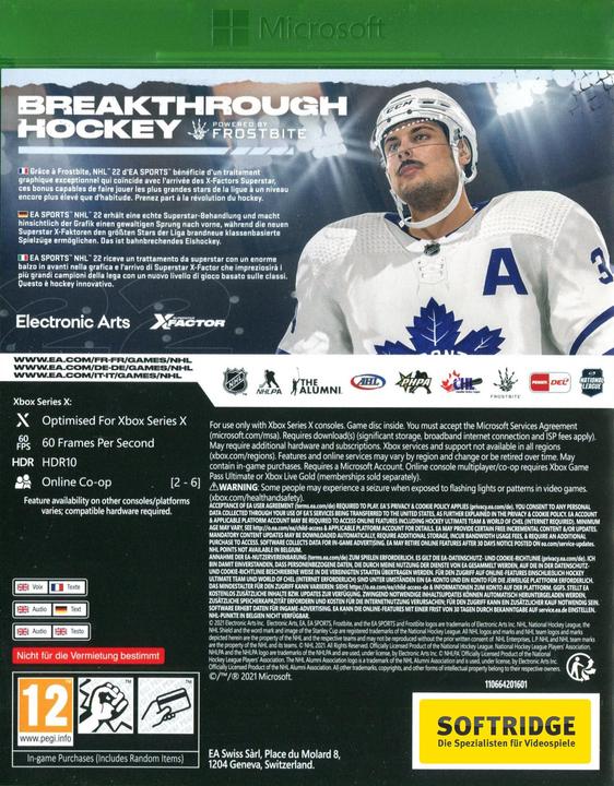 Immagine prodotto EA Games NHL 22 (Xbox Series X, DE, FR, IT)