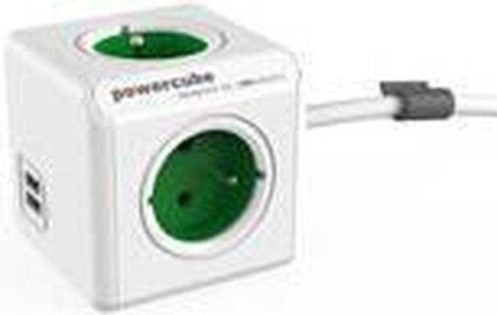 Image du produit Allocacoc PowerCube Extended, unité de distribution d'énergie avec ports USB, 3 prises type E, 1,5m (3x, Type 13, 1.50 m)