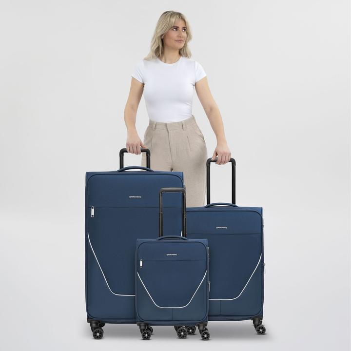 Actual product image Stratic taska 4-wheel suitcase set, 3 pieces, with stretch fold (233 l)