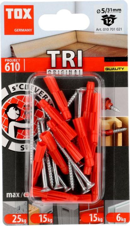 Actual product image Tox All-purpose dowel Tri 5x31 mm, blister 12 pieces (12 pcs.)
