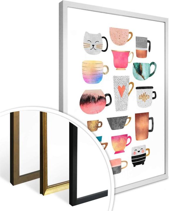 Actual product image Trenddeko Coffee cups: Colorful miscellaneous (30 x 40 cm)