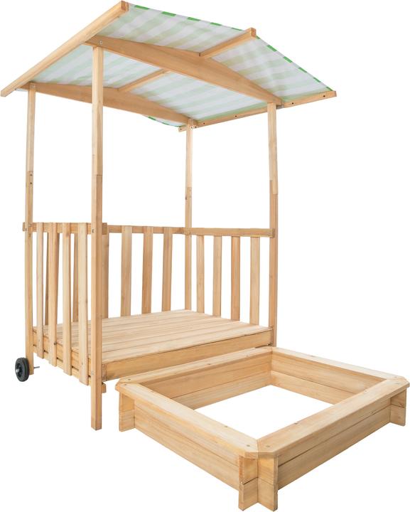 Actual product image tectake Sandpit with play deck and canopy Gretchen