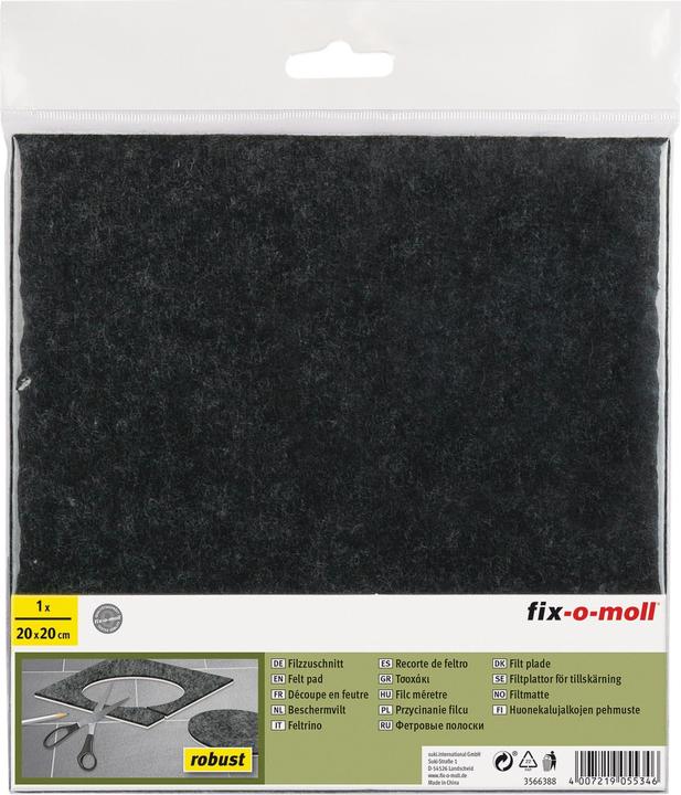 Immagine prodotto Fix-o-moll Piedino in feltro 6.5 mm / 200 x 200 mm 1 x (Feltro bianco, 1 Pezzo/i)
