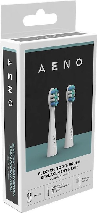 Actual product image Aeno Replacement heads ADBTH7-8 for Sonic brushes DB7/DB8, white, 2pcs, DuPont bristles (2 x)