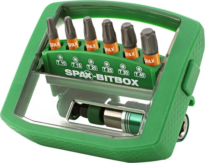 Actual product image Spax BITbox T-STAR PLUS (6 BITS T10-T40 25MM + 1 (T15, T25, T40, T20, T30, T10)