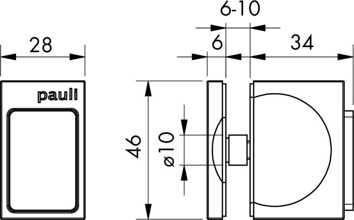 Pauli+Sohn Boutons pour portes en verre 8271 (Bouton de porte)
