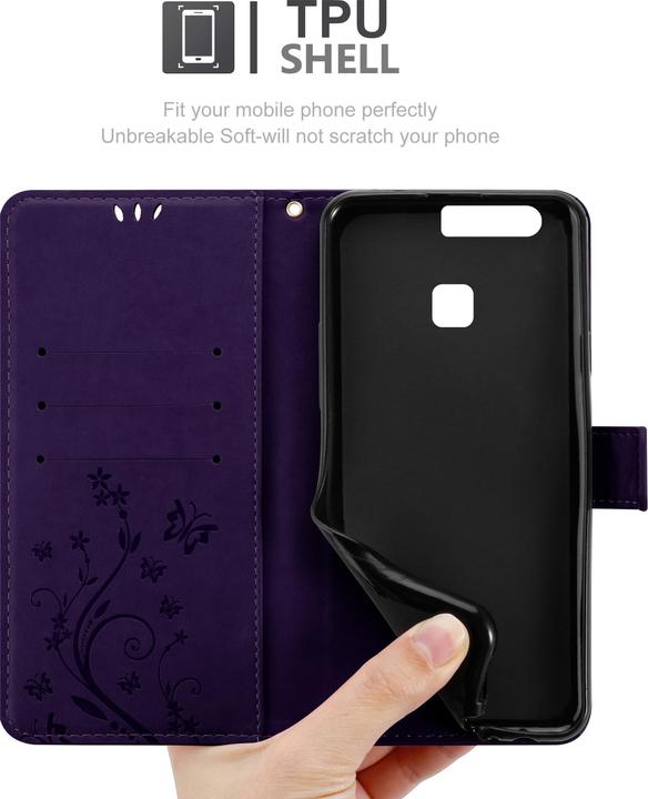 Actual product image Cadorabo Flower Book Cover (Huawei P9)