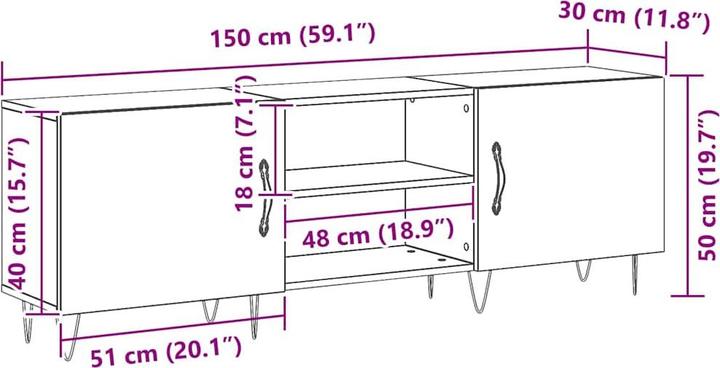 Produktbild VidaXL TV-Schrank (150 x 30 x 50 cm)