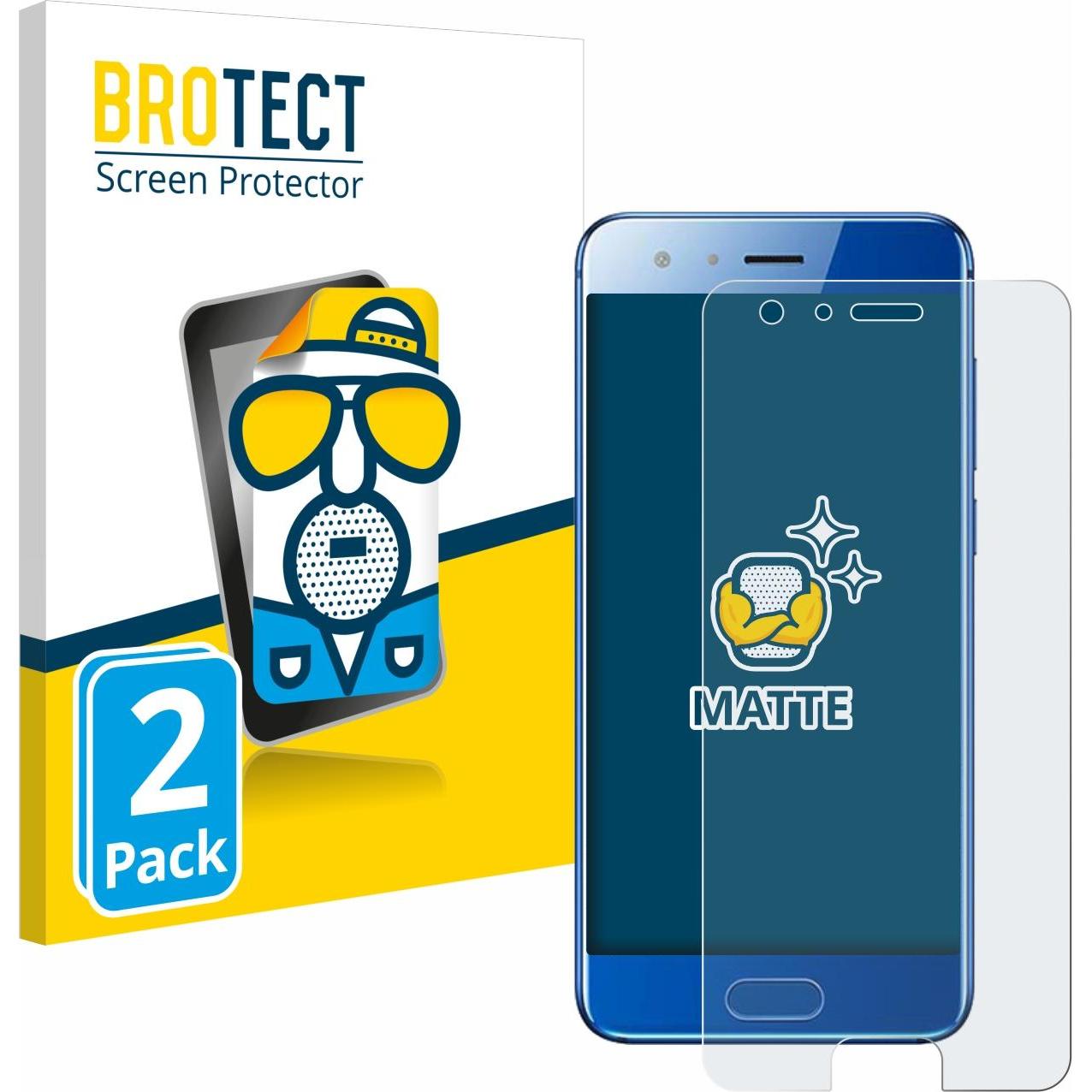 BROTECT Entspiegelungs-Schutzfolie Displayschutz Matt (2 Stück, Honor 9), Smartphone Schutzfolie, Transparent