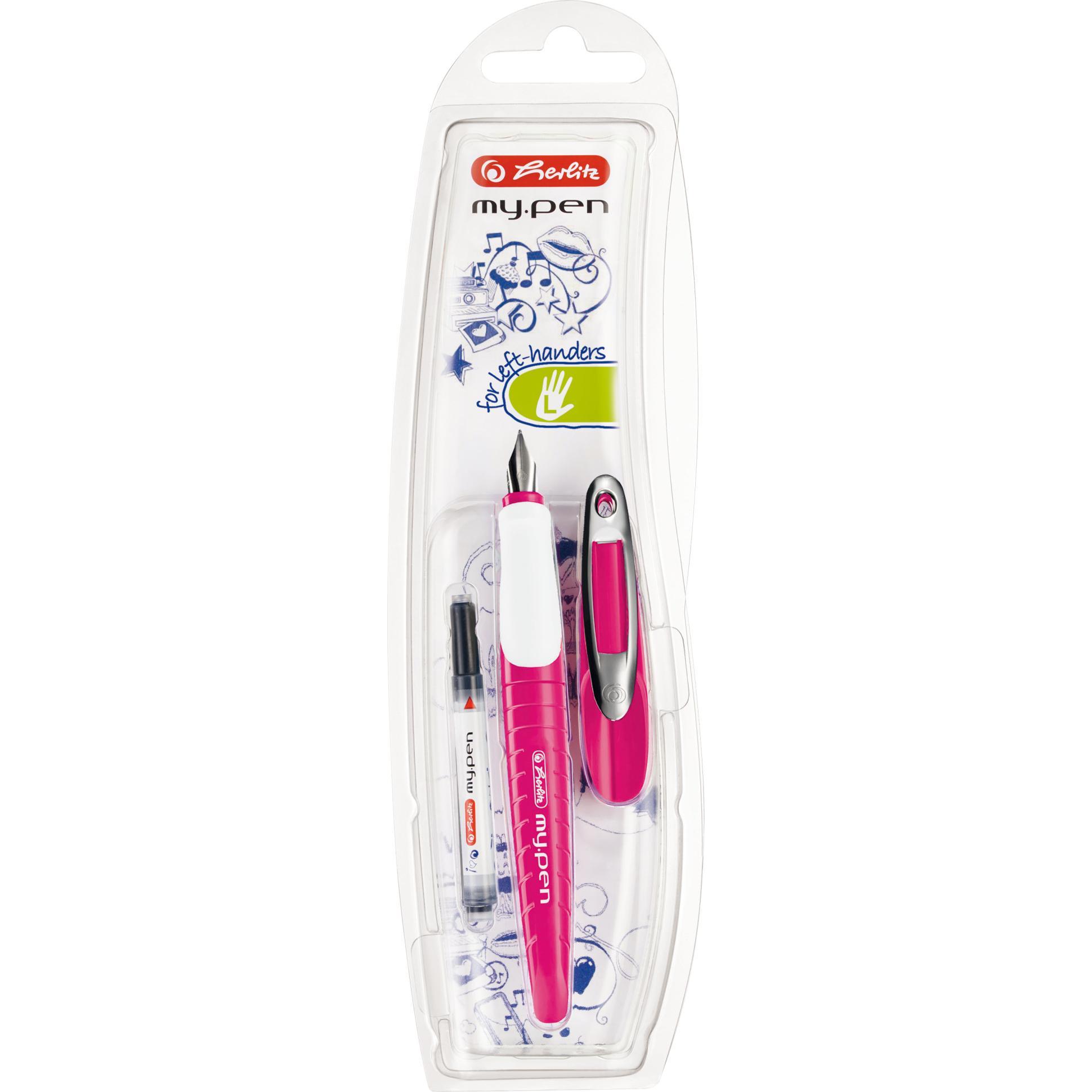 Herlitz, Schreibstifte, Schulfüllhalter my.pen L-Feder /weiss (Pink/Weiss, 1 x)