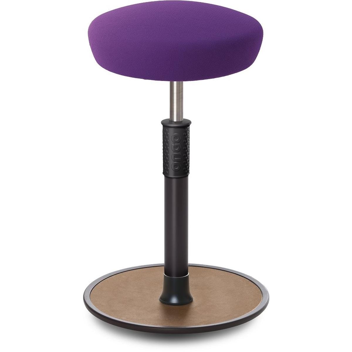 Ongo, Bürostuhl, Sitz- Stehhocker Free Tall Hutsitz Gestrick Purpur schwarz /Natur