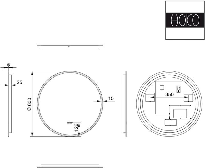 Immagine prodotto Hoko Specchio da bagno a LED (60 x 60 cm)