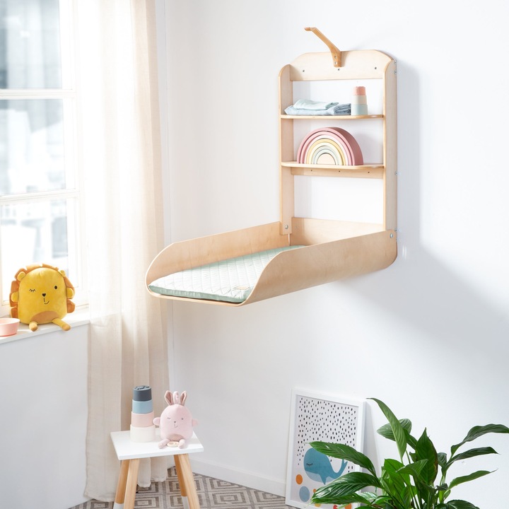 Image du produit Roba Étagère à langer murale avec matelas à langer