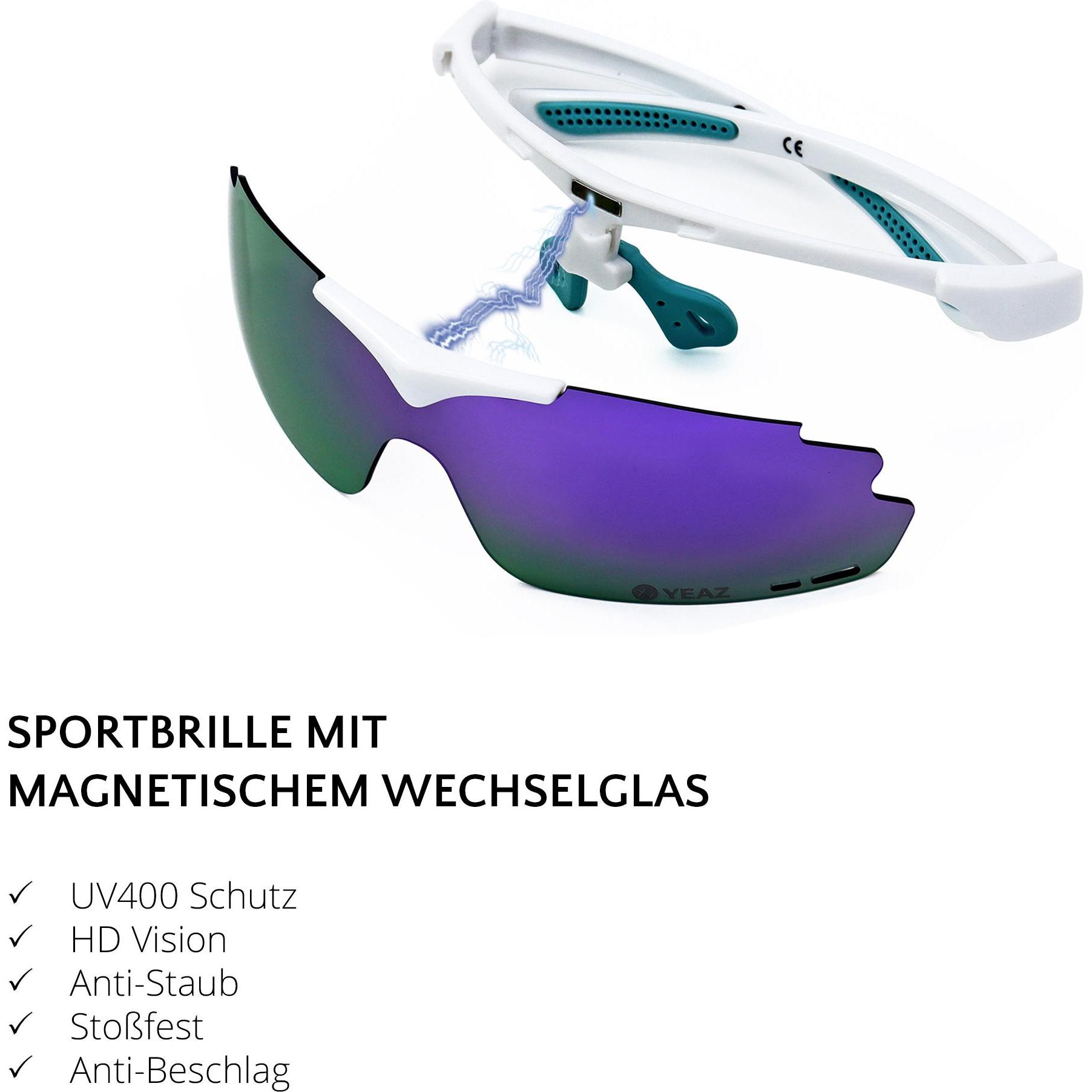Yeaz, Herren, Sportbrille, Sunup (Weiss, Lila), Weiss