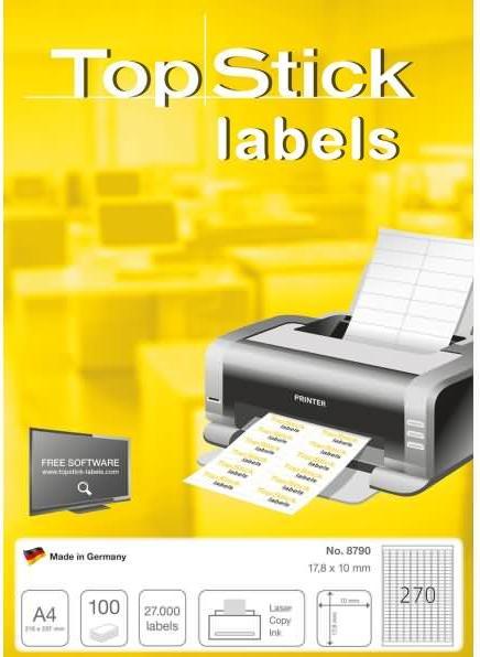 Produktbild TopStick TOP STICK Universal-Etiketten, 17,8 x 10 mm, weiá, 100 Blatt