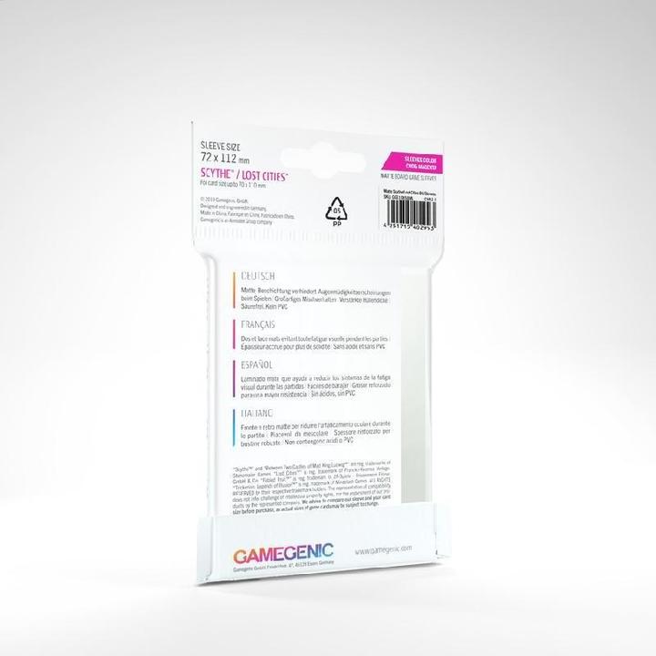 Produktbild Gamegenic GGS10058 - MATTE Scythe und/oder Lost Cities Hüllen 72 x 112 mm - Transparent (60 Hüllen)
