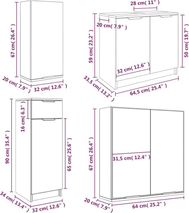 Produktbild vidaXL Badezimmerschrank