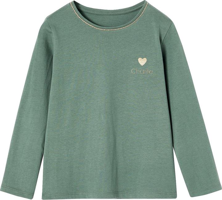 Produktbild Vertbaudet Mädchen Shirt mit Glitzerherz und Recycling-Baumwolle BASIC (92)