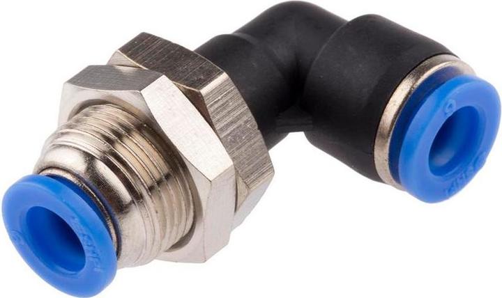 Produktbild RS PRO 90 Degree Bulkhead Elbow Fitting, 6 mm (Winkelverbindung)