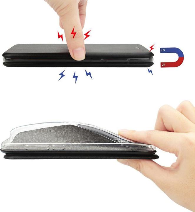 Actual product image König Design Mobile Phone Case for Samsung Galaxy A30 Protective Wallet Cover 360 Case Black New (Samsung Galaxy A30)