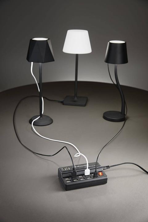 Image du produit Fabas Luce Chargeur multiple USB, 12 ports, avec interrupteur Accessoires 35x80mm Noir (45 W, 12 ports)