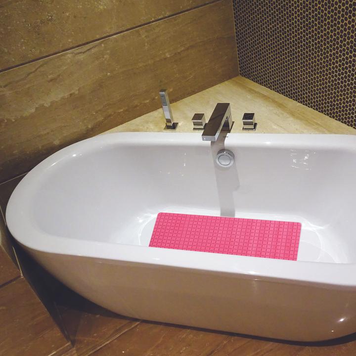 Actual product image spirella Tapis Anti Derapant Quadro Premium 36x76cm Magenta (36 x 76 cm)