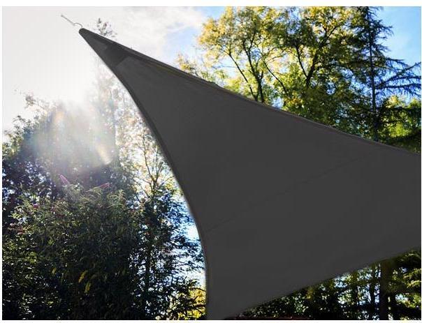 Produktbild Perel SONNENSEGEL MIT LED-BELEUCHTUNG - DREIECKIG - 3.6 x 3.6 x 3.6 m - ANTHRAZIT-GRAU