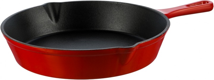 Productafbeelding geëmailleerde gietijzeren pan, 25 cm, rood (25 cm, Koekenpan, Gietijzer)