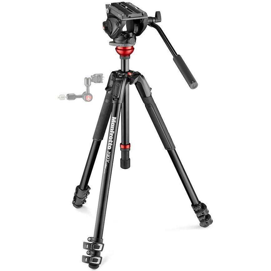 Manfrotto tripod kit MVK500190XV Alu Video Kit (Metall), Stativ, Schwarz