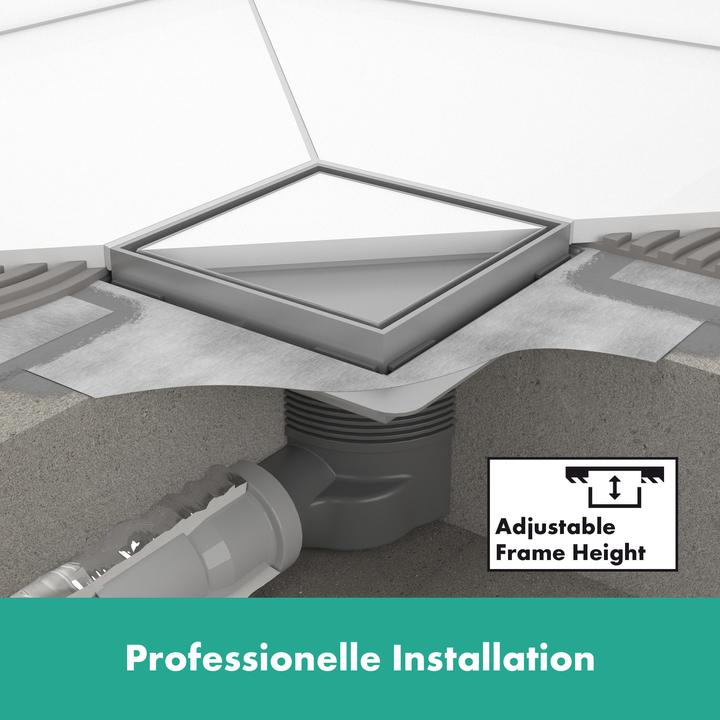 Produktbild hansgrohe HG Punktablauf RainDrain Brilliance Komplettset 100x100mm mattschwarz (100 mm)