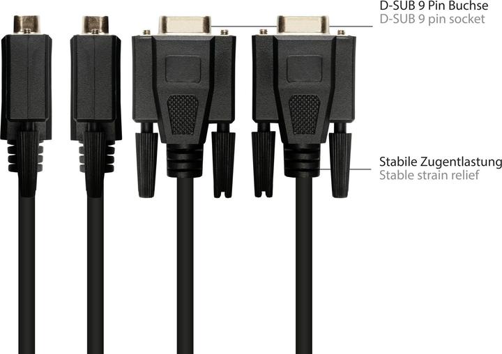 Actual product image Good Connections GC 4945-FF Adapter cable RJ45 socket> D-Sub 9-pin. socket black 0.1 (0.10 m)