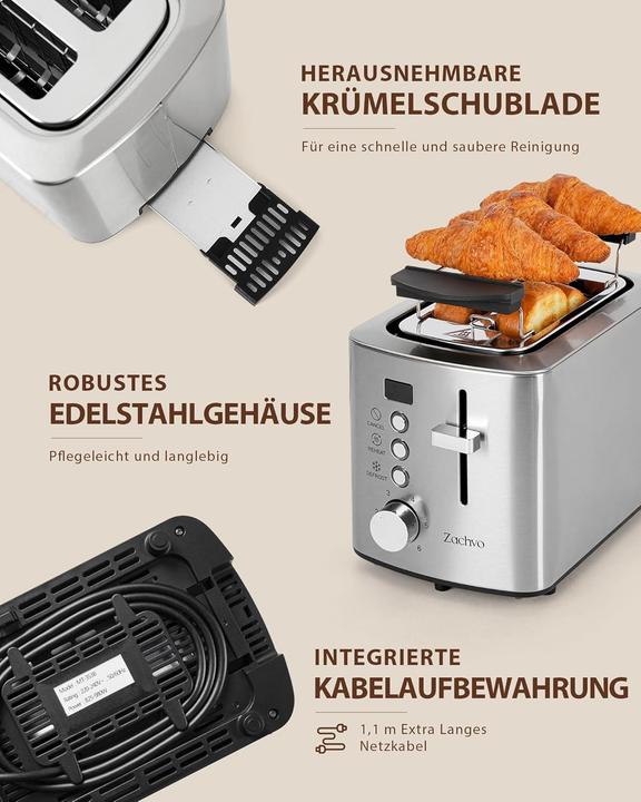 Produktbild Zachvo Toaster mit Brötchenaufsatz