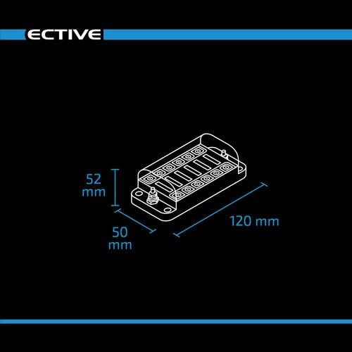 Immagine prodotto Ective Striscia portafusibili piatta per auto per 6 fusibili 20A/32V DC (connessione a vite)