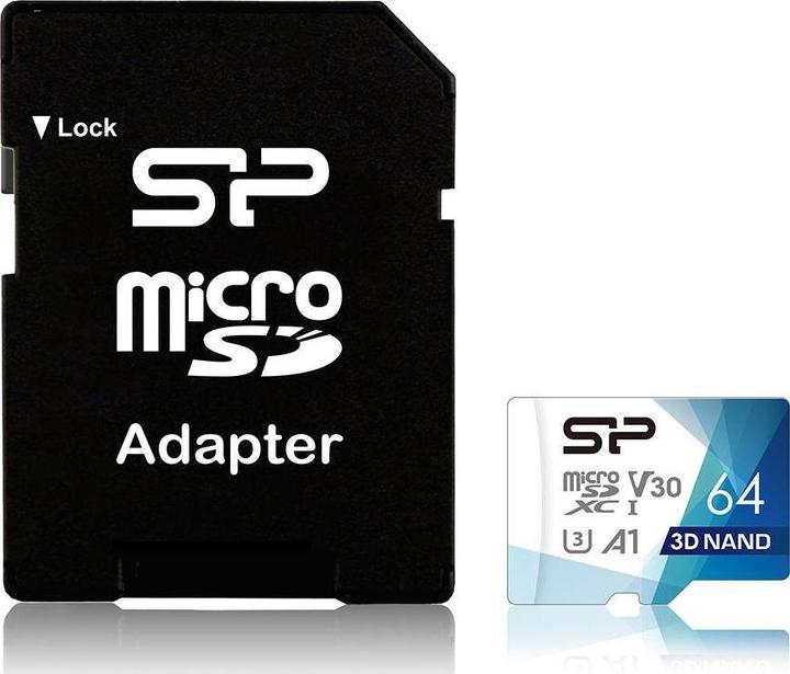 Productafbeelding Silicon Power SILICONPOW SP064GBSTXDU3V20AB geheugenkaart Superior Pro Micro SDXC 64GB UHS-I U3 V30 (64 GB, microSD, U3, UHS-I)