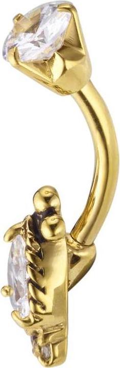 Produktbild Bijouteria Bauchpiercing (Zirkonia, Chirurgenstahl 316L, PVD Beschichtung (goldfarbig))