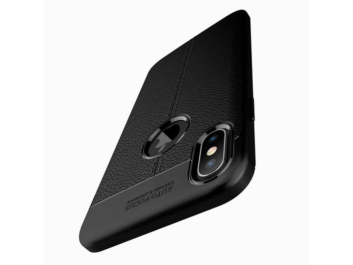 Produktbild Screenguard Apple iPhone XS Max Hülle Leather Design TPU Cover (Apple iPhone XS Max)