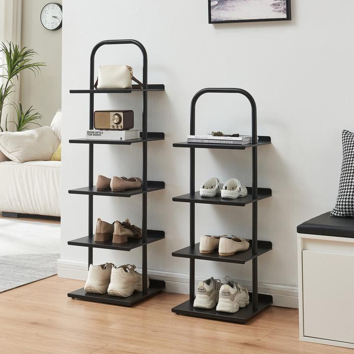 Image du produit En.Casa Schuhregal Poytya Stahl 119x34x32 cm Schwarz