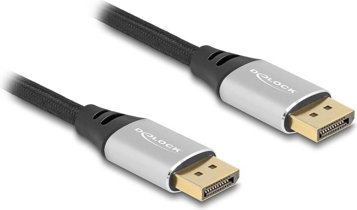 Delock DisplayPort Kabel 16K 60 Hz 2 m silber Metall (2 m, DisplayPort, 2.1)