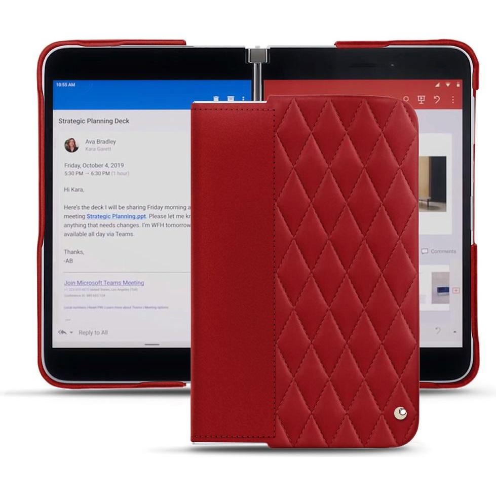 Noreve Lederschutzhülle (Microsoft Surface Duo), Smartphone Hülle, Rot