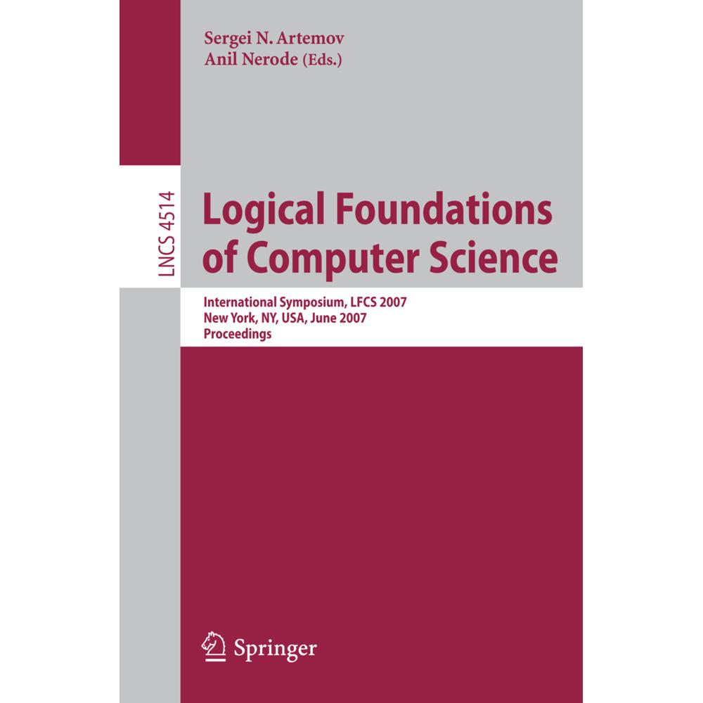 Logical Foundations of Computer Science, Fachbücher von Anil Nerode, Sergei Artemov
