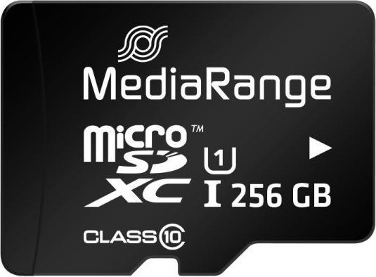 Image du produit MediaRange Carte SD MicroSD UHS-1 Cl.10 avec adaptateur (256 Go, microSDXC, U1, UHS-I)