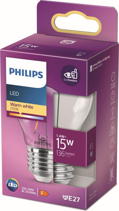 Actual product image Philips Lamp (E27, 1.40 W, 136 lm, 1 x, F)